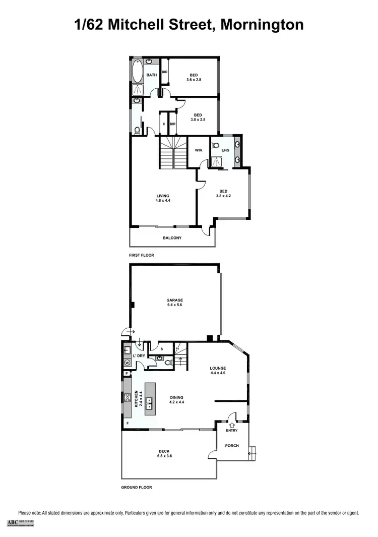 Floorplan of Homely townhouse listing, 1/62 Mitchell Street, Mornington VIC 3931