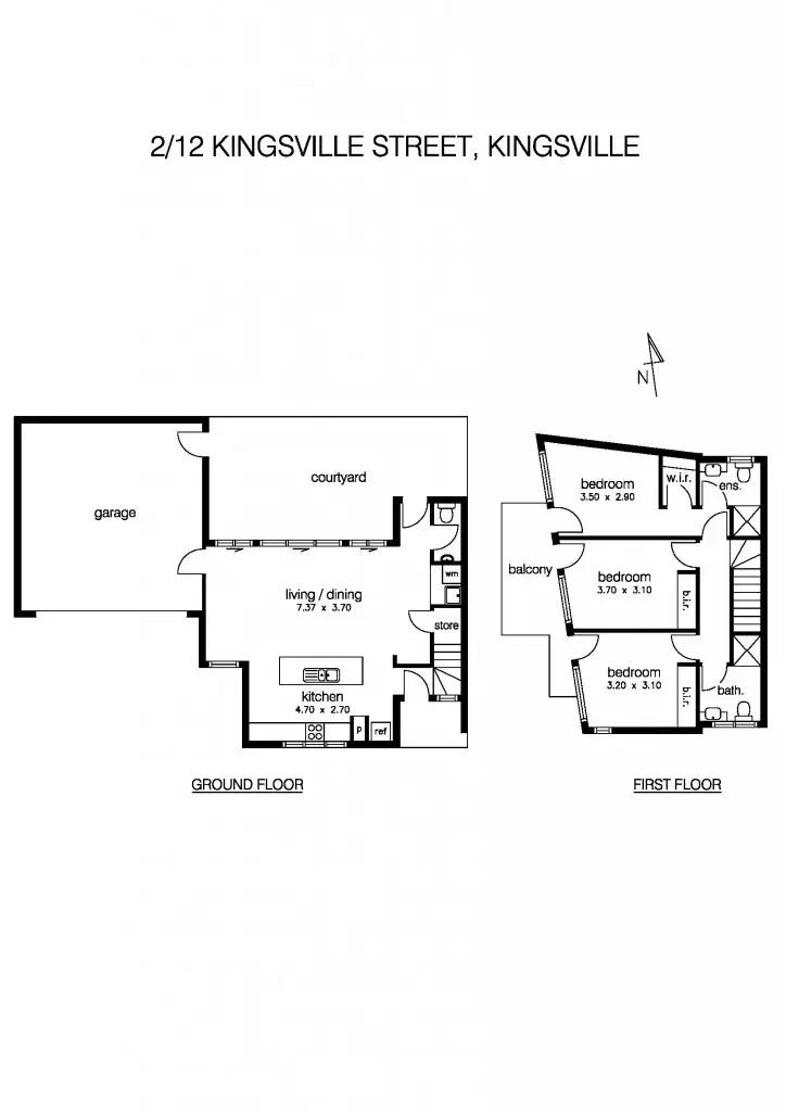 Floorplan of Homely townhouse listing, 2/12 Kingsville Street, Kingsville VIC 3012