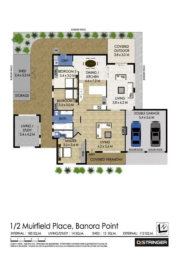 Floorplan of Homely semi-detached listing, 1/2 Muirfield Place Cnr Darlington Drive, Banora Point NSW 2486