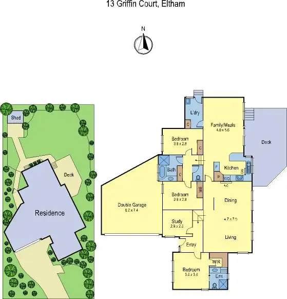 Floorplan of Homely house listing, 13 Griffin Court, Eltham VIC 3095