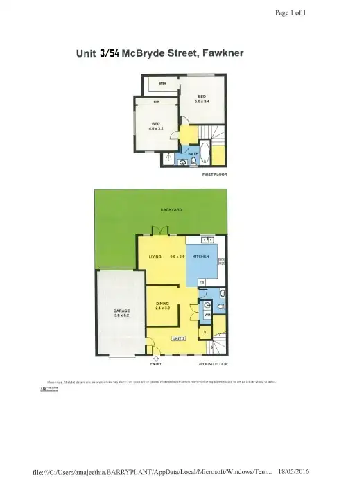 Floorplan of Homely townhouse listing, 3/54 Mcbryde Street, Fawkner VIC 3060