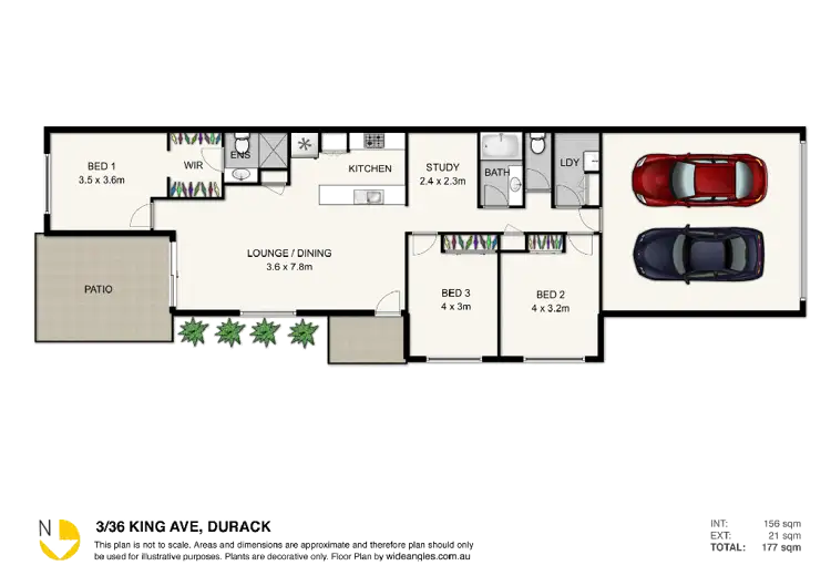 Floorplan of Homely townhouse listing, 3/336 King Avenue, Durack QLD 4077