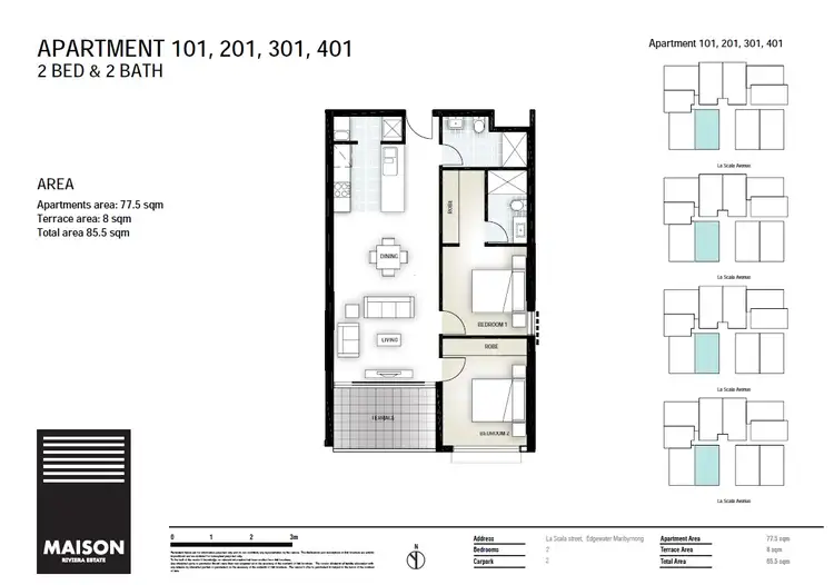 Floorplan of Homely apartment listing, 301/90 La Scala Avenue, Maribyrnong VIC 3032