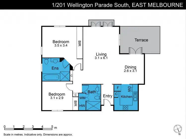 Floorplan of Homely apartment listing, 1/201 Wellington Parade South, East Melbourne VIC 3002