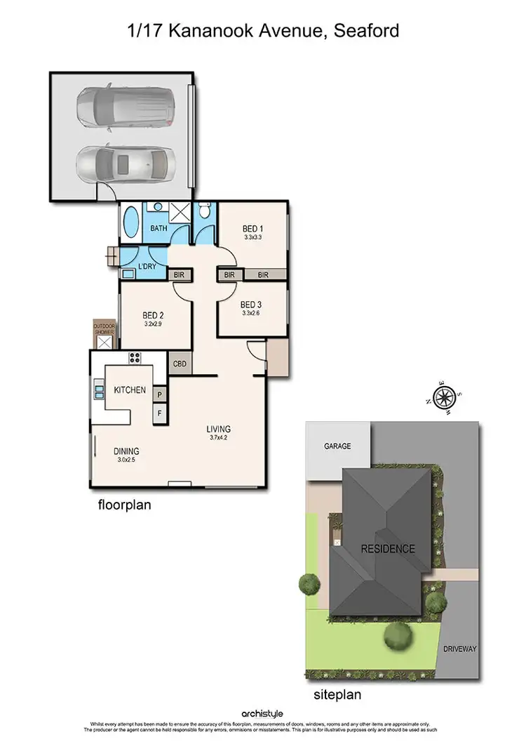 Floorplan of Homely unit listing, 1/17 Kananook Avenue, Seaford VIC 3198