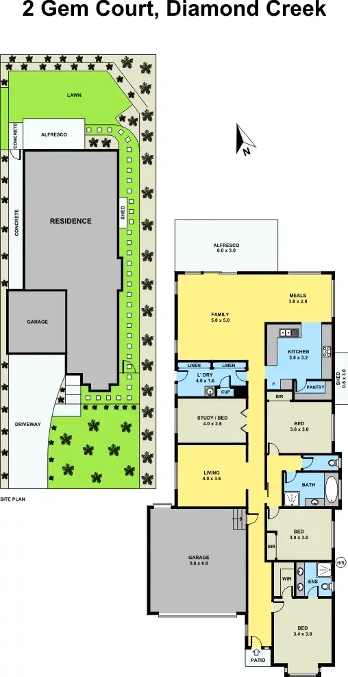 Floorplan of Homely house listing, 2 Gem Court, Diamond Creek VIC 3089