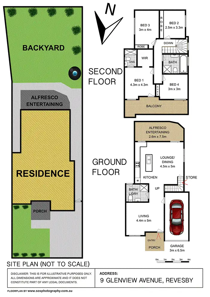 Floorplan of Homely semi-detached listing, 9 Glenview Avenue, Revesby NSW 2212