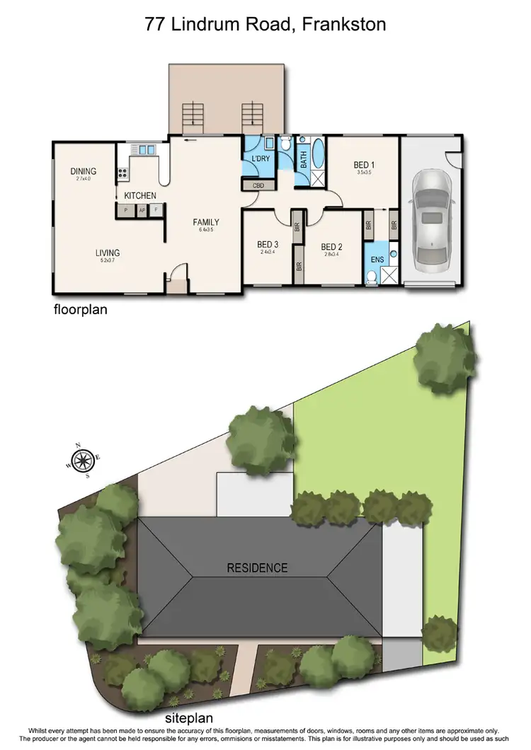 Floorplan of Homely house listing, 77 Lindrum Road, Frankston VIC 3199