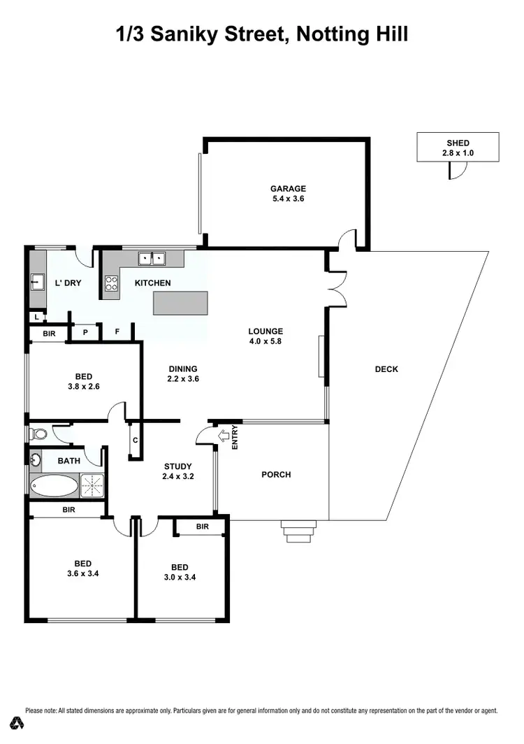 Floorplan of Homely unit listing, 1/3 Saniky Street, Notting Hill VIC 3168