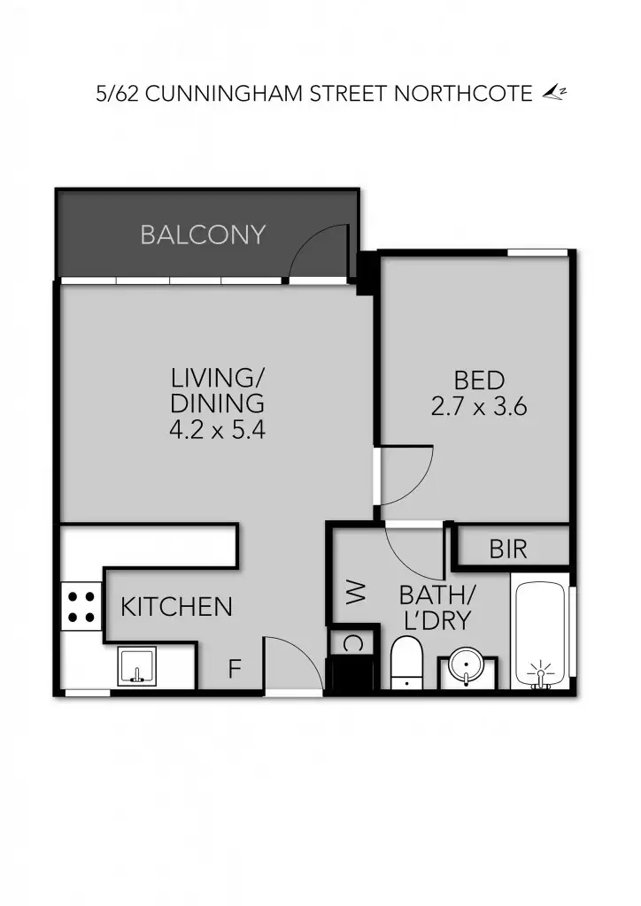 Floorplan of Homely apartment listing, 5/62 Cunningham Street, Northcote VIC 3070