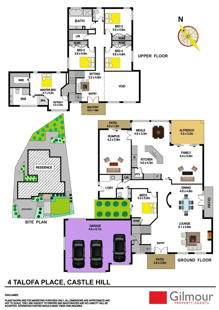 Floorplan of Homely house listing, 4 Talofa Place, Castle Hill NSW 2154