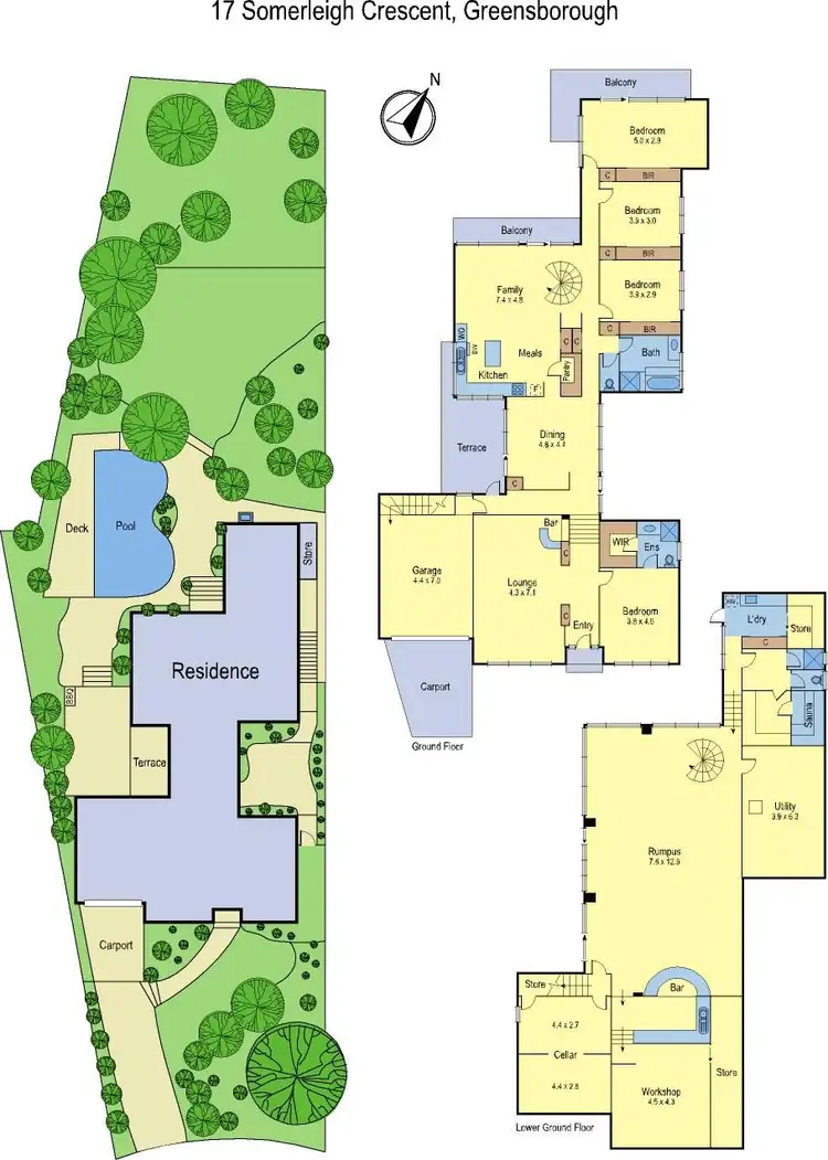 Floorplan of Homely house listing, 17 Somerleigh Crescent, Greensborough VIC 3088