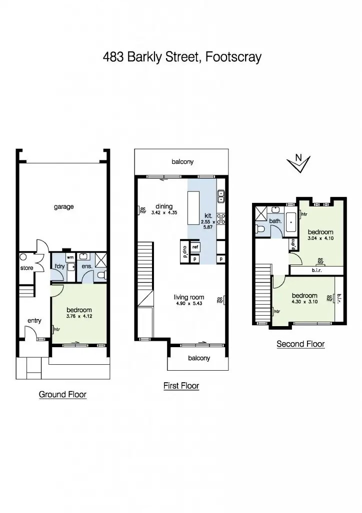 Floorplan of Homely townhouse listing, 483 Barkly Street, Footscray VIC 3011