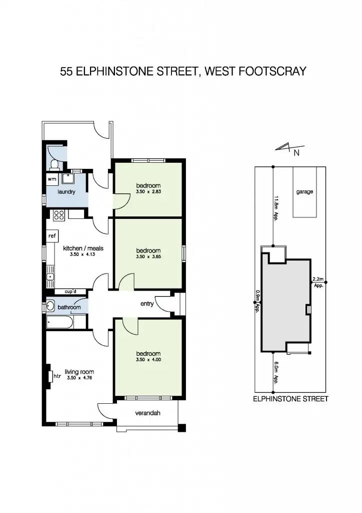 Floorplan of Homely house listing, 55 Elphinstone Street, West Footscray VIC 3012