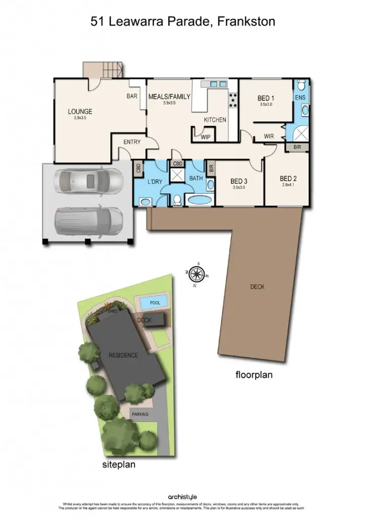 Floorplan of Homely house listing, 51 Leawarra Parade, Frankston VIC 3199