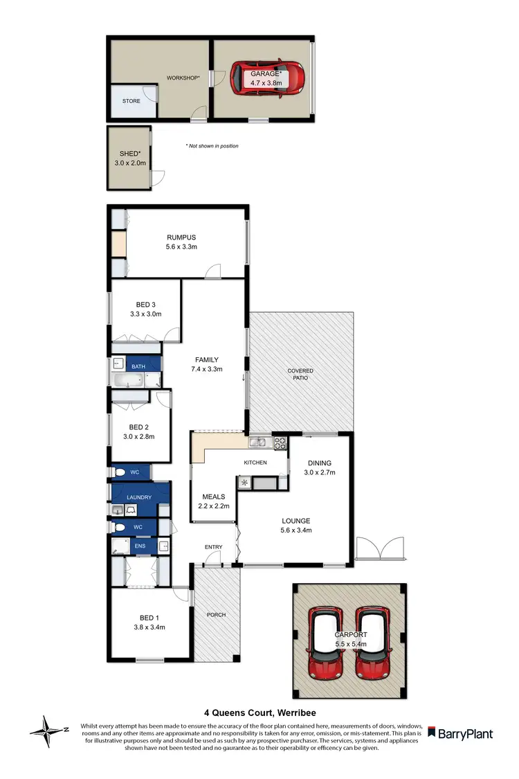 Floorplan of Homely house listing, 4 Queens Court, Werribee VIC 3030