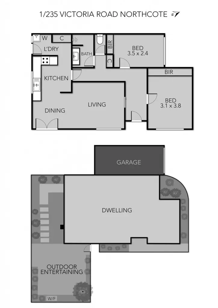 Floorplan of Homely unit listing, 1/235 Victoria Road, Northcote VIC 3070