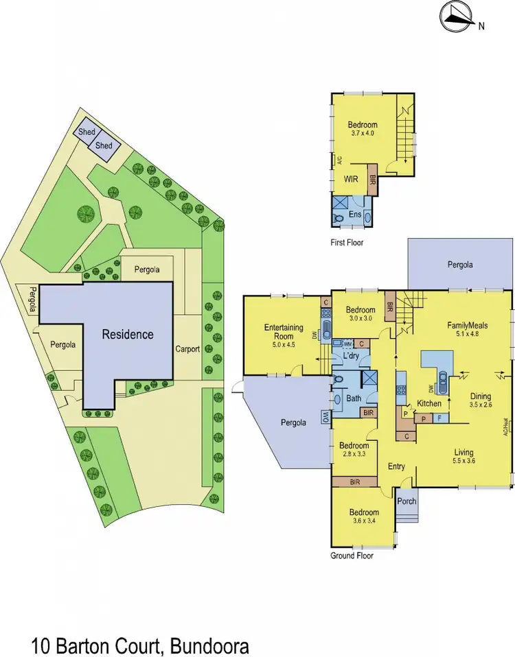 Floorplan of Homely house listing, 10 Barton Court, Bundoora VIC 3083