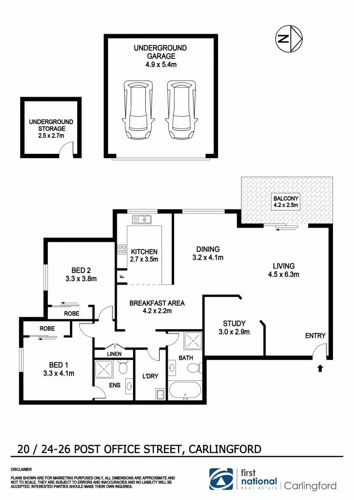 Floorplan of Homely apartment listing, 20/24-26 Post Office Street, Carlingford NSW 2118