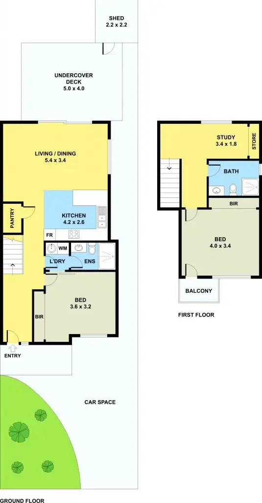 Floorplan of Homely townhouse listing, 1/8 Stella Street, Glenroy VIC 3046