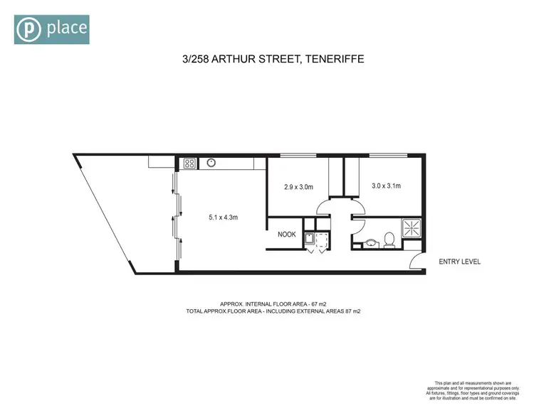 Floorplan of Homely apartment listing, 3/258 Arthur Street, Newstead QLD 4006