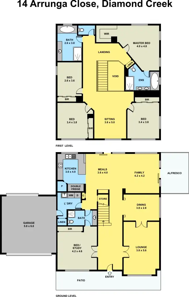 Floorplan of Homely house listing, 14 Arrunga Close, Diamond Creek VIC 3089