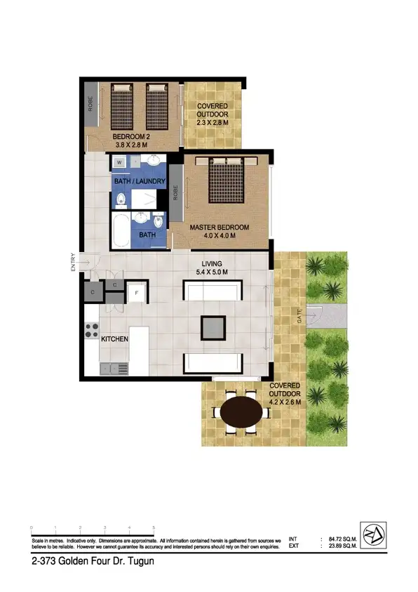 Floorplan of Homely unit listing, 2/373 Golden Four Drive 'Pacific Surf', Tugun QLD 4224