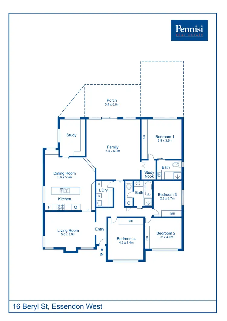 Floorplan of Homely house listing, 16 Beryl Street, Essendon West VIC 3040