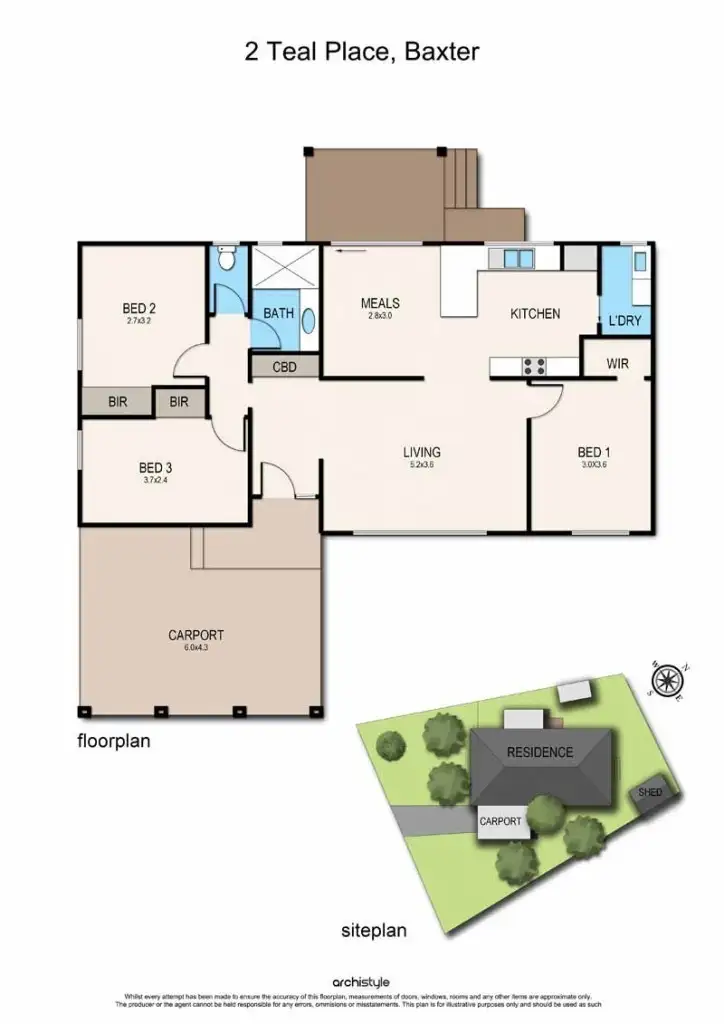 Floorplan of Homely house listing, 2 Teal Place, Baxter VIC 3911