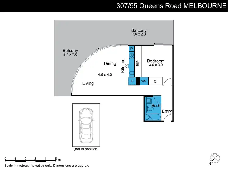 Floorplan of Homely apartment listing, 307/55 Queens Road, Melbourne VIC 3004