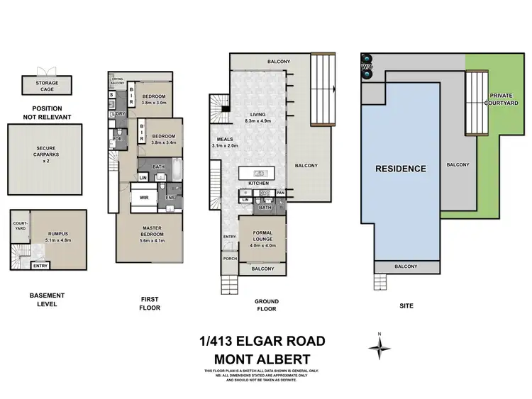 Floorplan of Homely townhouse listing, 1/413 Elgar Road, Mont Albert VIC 3127