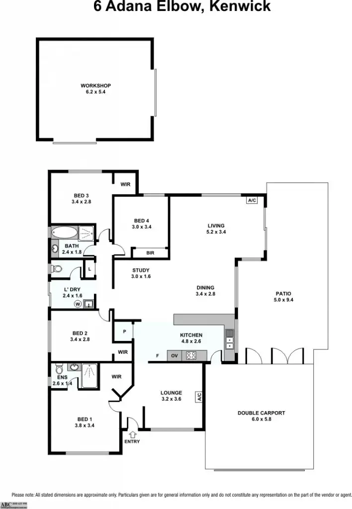 Floorplan of Homely house listing, 6 Adana Elbow, Kenwick WA 6107