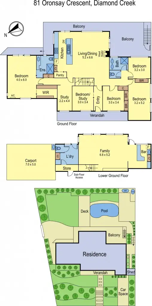 Floorplan of Homely house listing, 81 Oronsay Crescent, Diamond Creek VIC 3089