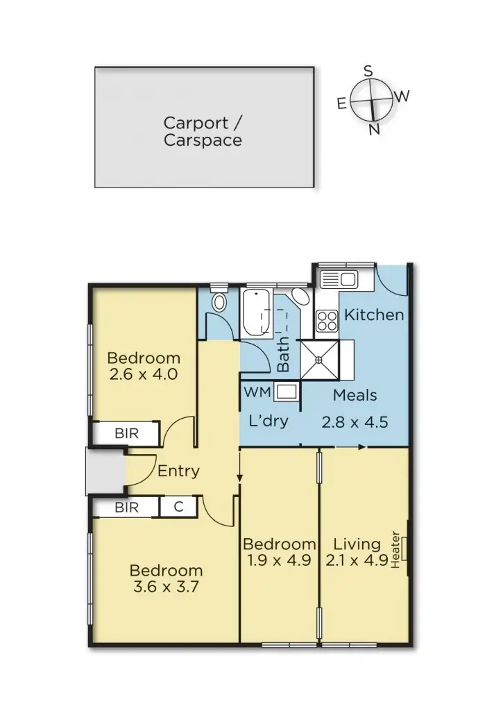 Floorplan of Homely unit listing, 1/14 McComas Grove, Burwood VIC 3125