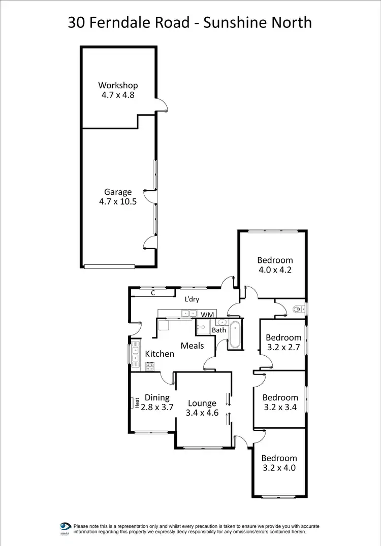 Floorplan of Homely house listing, 30 Ferndale Road, Sunshine North VIC 3020