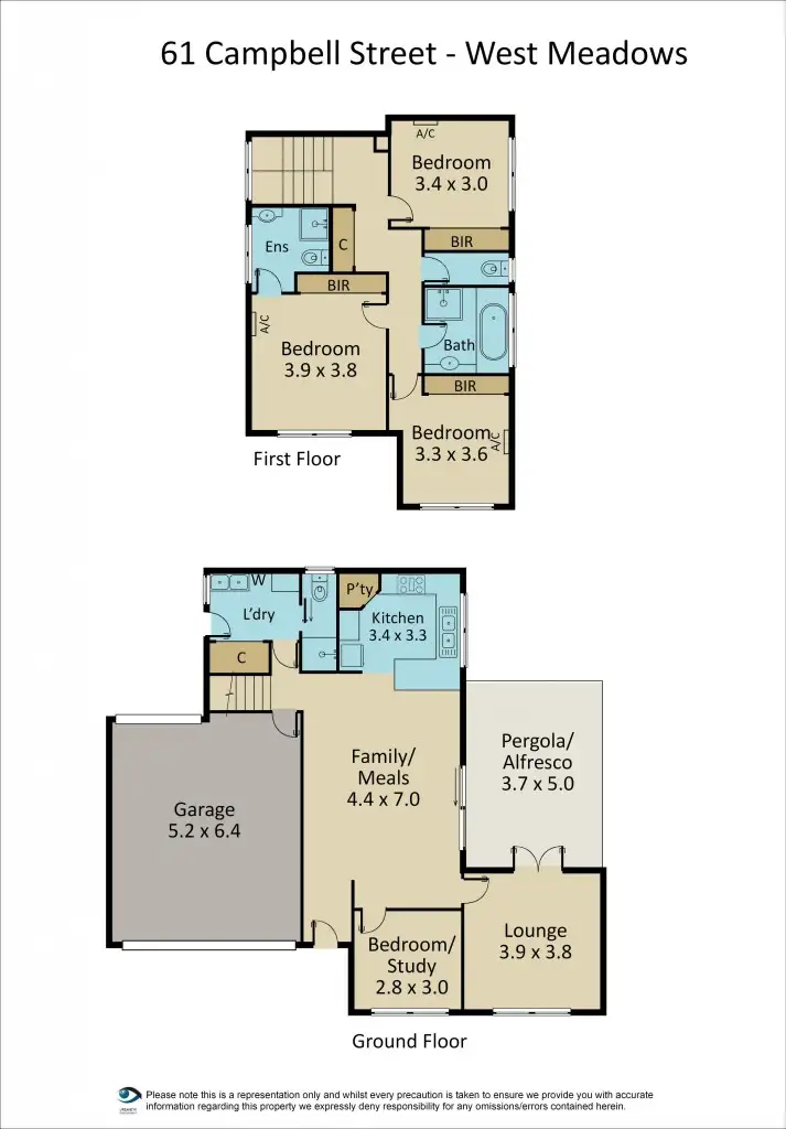 Floorplan of Homely house listing, 61 Campbell Street, Westmeadows VIC 3049
