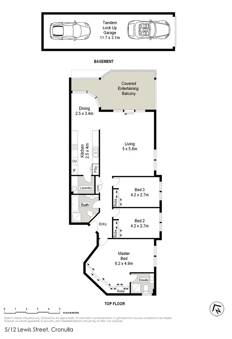 Floorplan of Homely unit listing, 5/12-16 Lewis Street, Cronulla NSW 2230