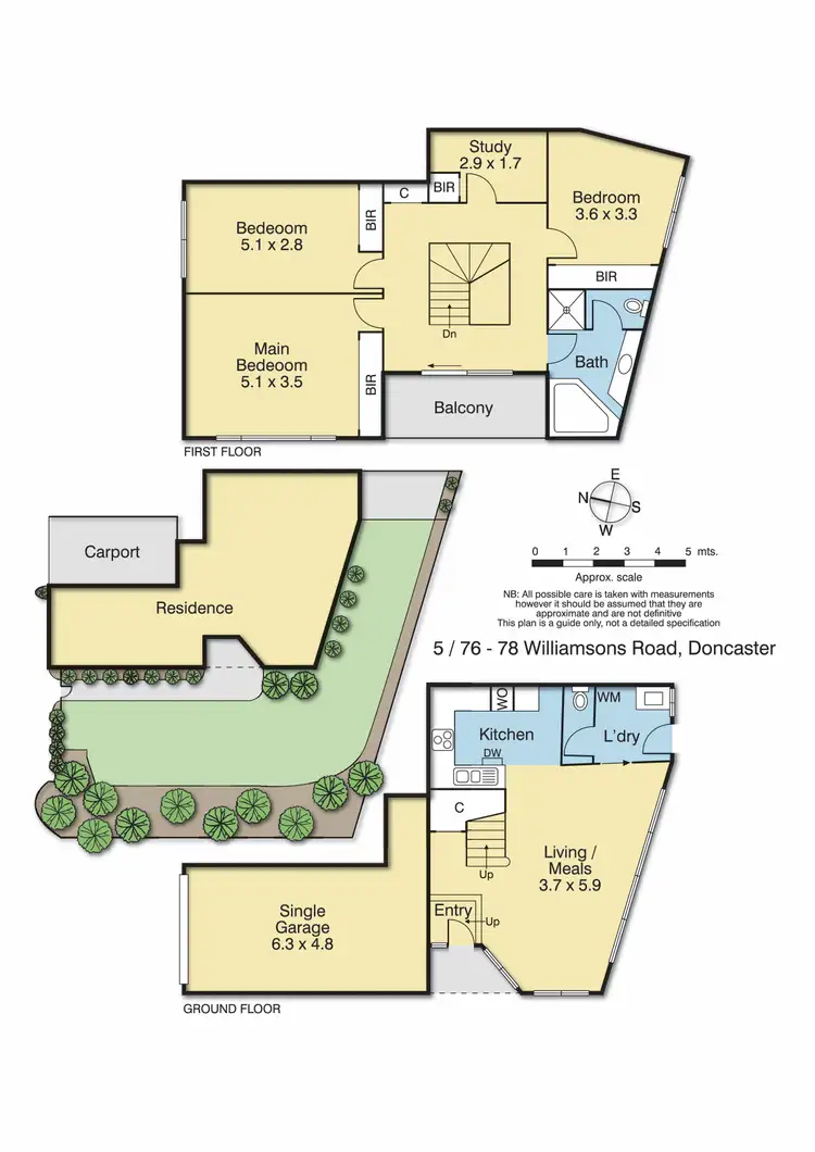 Floorplan of Homely townhouse listing, 5/76-78 Williamsons Road, Doncaster VIC 3108