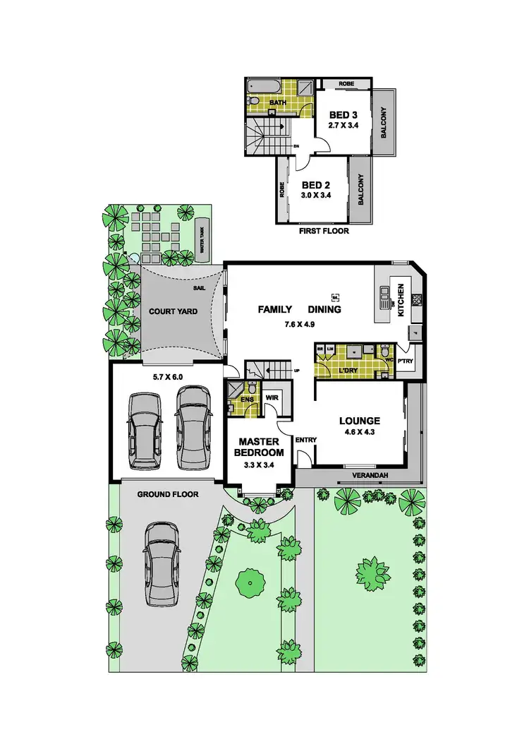 Floorplan of Homely townhouse listing, 1/18 Riddell Street, Westmeadows VIC 3049