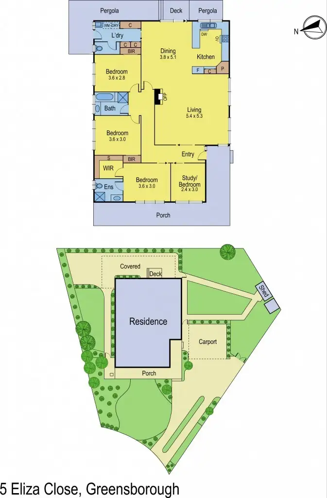 Floorplan of Homely house listing, 5 Eliza Close, Greensborough VIC 3088