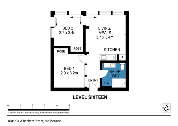 Floorplan of Homely apartment listing, 1605/31 A' Beckett Street, Melbourne VIC 3000