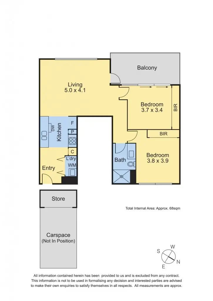 Floorplan of Homely apartment listing, 402/18 Bent Street, Kensington VIC 3031