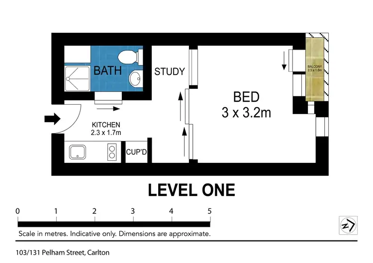 Floorplan of Homely studio listing, 103/131 Pelham Street, Carlton VIC 3053