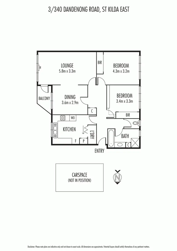 Floorplan of Homely apartment listing, 3/340 Dandenong Road, St Kilda East VIC 3183