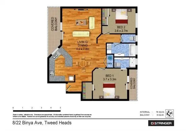 Floorplan of Homely unit listing, 8/22 Binya Avenue - Ocean Breeze, Tweed Heads NSW 2485