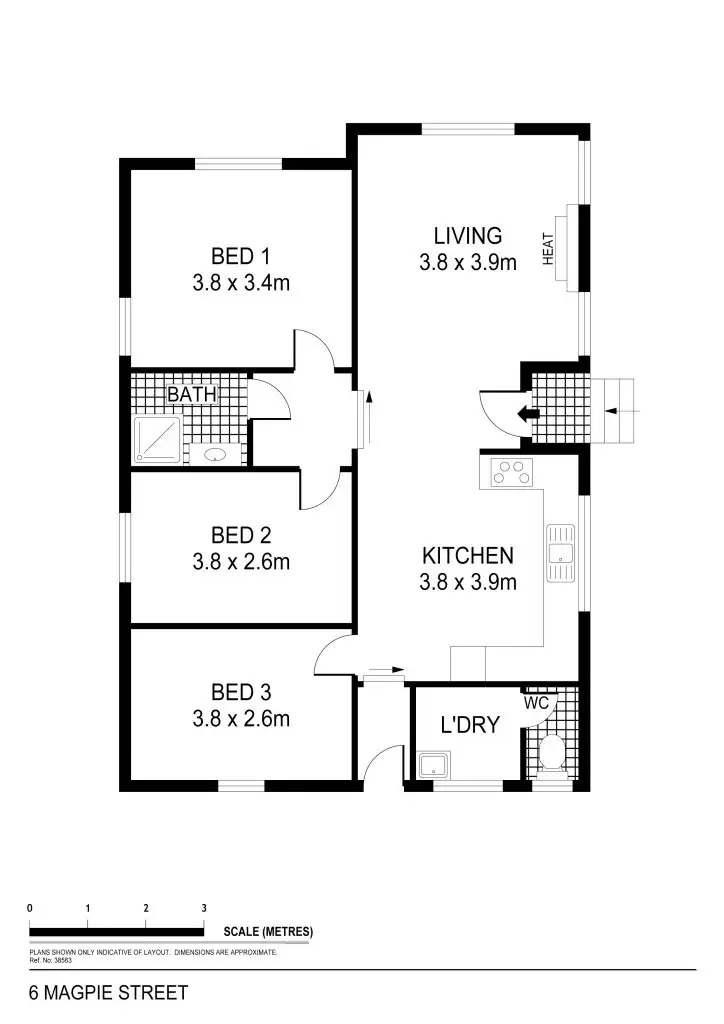 Floorplan of Homely house listing, 6 Magpie Street, North Bendigo VIC 3550