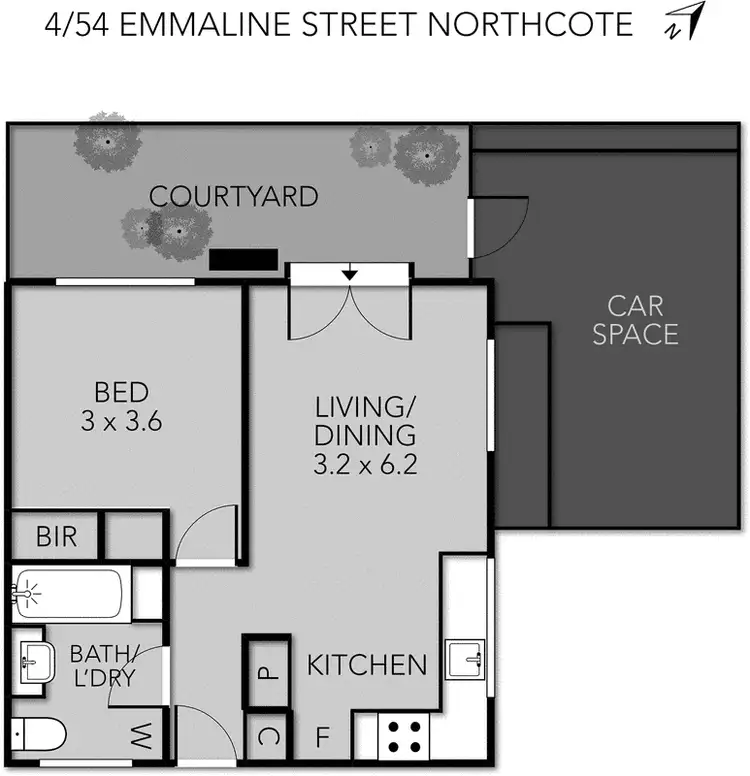 Floorplan of Homely apartment listing, 4/54 Emmaline Street, Northcote VIC 3070