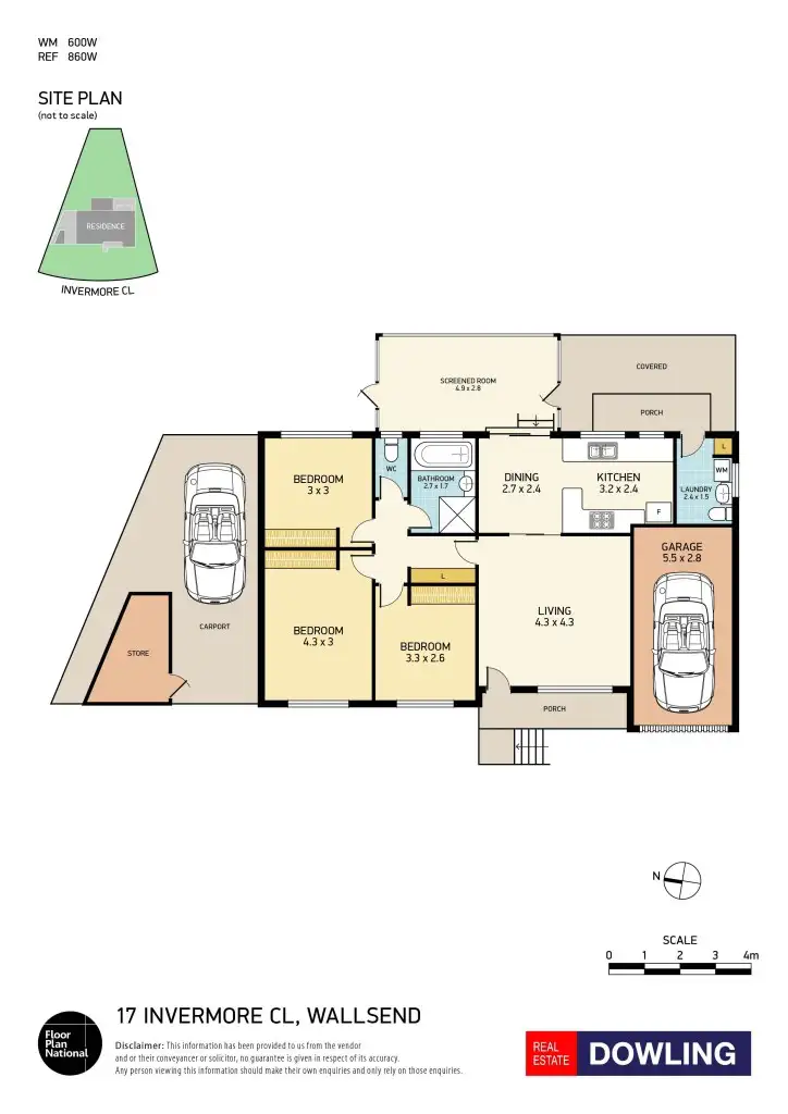 Floorplan of Homely house listing, 17 Invermore Close, Wallsend NSW 2287