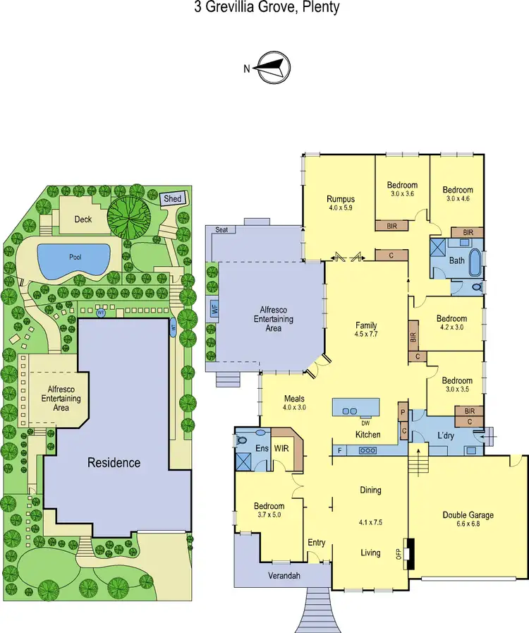 Floorplan of Homely house listing, 3 Grevillia Grove, Plenty VIC 3090