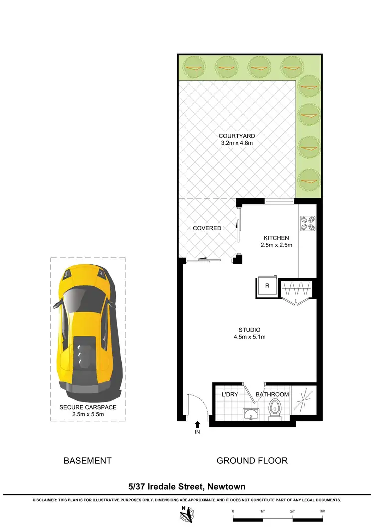 Floorplan of Homely studio listing, 5/37 Iredale Street, Newtown NSW 2042